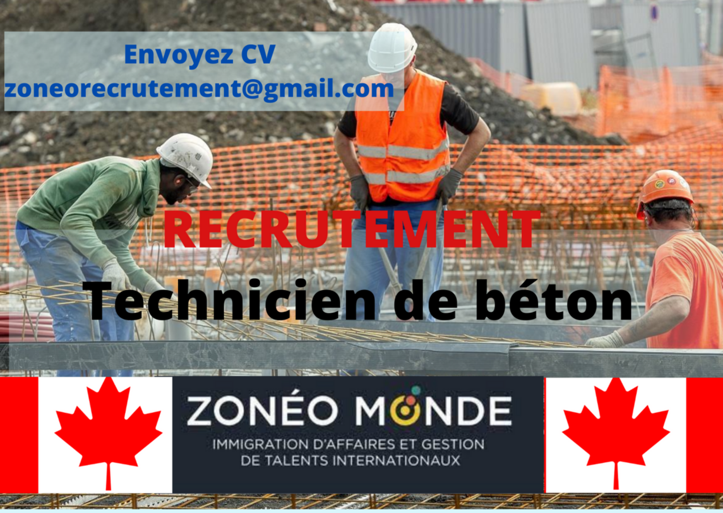 07 06 2021 offre demploi pour travailler au canada maçon coffreur