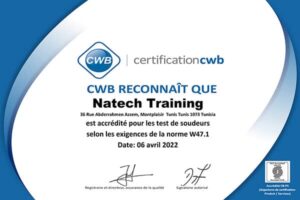 Certificat CWB en soudure de Natech Training